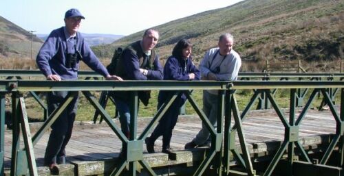 Two Kens, Eileen and Pete resting at Langden Brook (pic: Andy Mabbett)
